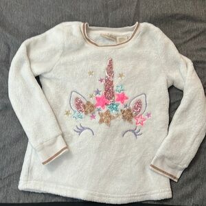 Girls sequin sparkly unicorn sweatshirt great used condition size 5/6